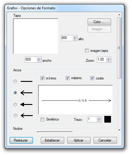 opciones de formato por defecto